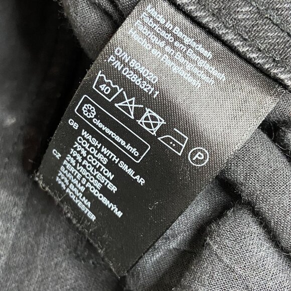 H&M &DENIM High Waist Shorts - Faded Black Denim Cut-Offs Distressed 4 XS 34 - Picture 5 of 5